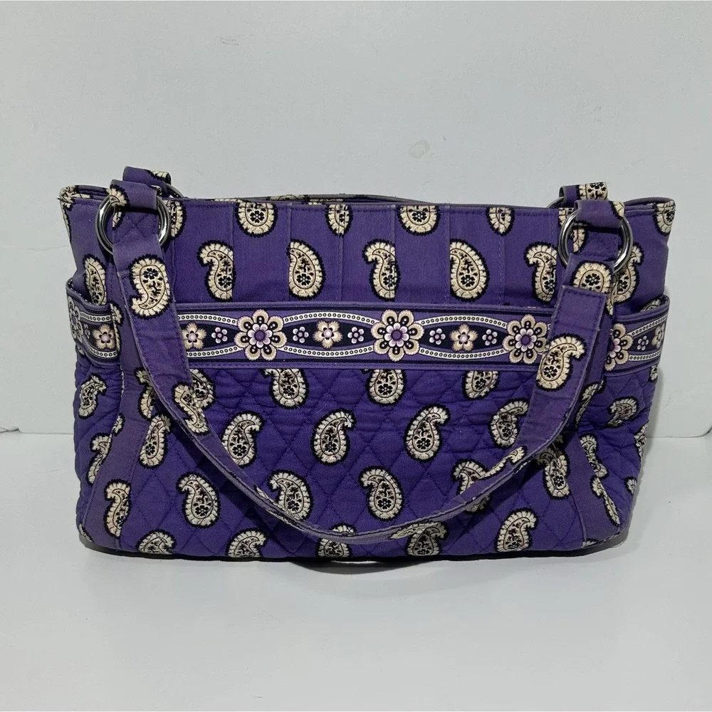 Vera Bradley SIMPLY VIOLET Gabby Purple Paisley Purse Satchel Handbag